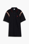 Black Logo-embroidered striped cotton-piqué polo shirt | Sale up to 70% off | THE OUTNET | BURBERRY | THE OUTNET