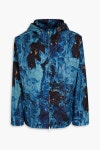 Blue Printed shell hooded jacket | Sale up to 70% off | THE OUTNET | DUNHILL | THE OUTNET
