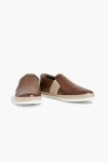 Brown Pantofola raffia-trimmed leather loafers | TODS | THE OUTNET