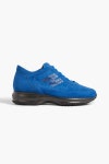 Cobalt blue Crystal-embellished suede sneakers | HOGAN | THE OUTNET
