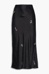 Black Polka-dot satin midi skirt | Sale up to 70% off | THE OUTNET | GANNI | THE OUTNET