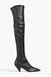 Black Metallic leather over-the-knee boots | VALENTINO GARAVANI | THE OUTNET