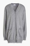 Gray Embroidered mélange wool cardigan | BURBERRY | THE OUTNET