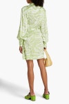 GANNI Tiger-print silk-blend satin wrap dress | Sale up to 70% off | THE OUTNET