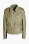 Sage green Beau faux leather biker jacket | JAKKE. | THE OUTNET