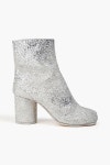 Silver Tabi split-toe glittered woven ankle boots | MAISON MARGIELA | THE OUTNET
