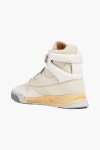 Ecru Smooth and lizard-effect leather high-top sneakers | MAISON MARGIELA | THE OUTNET