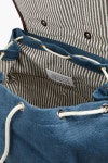 Blue Leather-trimmed printed canvas backpack | MAISON MARGIELA | THE OUTNET