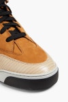 Light brown Lizard-effect leather, nubuck and mesh high-top sneakers | MAISON MARGIELA | THE OUTNET