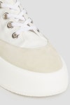 White Suede and canvas platform high-top sneakers | MM6 MAISON MARGIELA | THE OUTNET