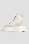 White Suede and canvas platform high-top sneakers | MM6 MAISON MARGIELA | THE OUTNET