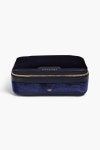 Navy Embossed velvet cosmetics case | ANYA HINDMARCH | THE OUTNET