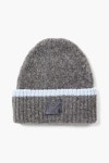 Anthracite Appliquéd brushed knitted beanie | MAISON KITSUNÉ | THE OUTNET