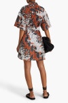 MAJE Printed cotton-poplin mini shirt dress | Sale up to 70% off | THE OUTNET