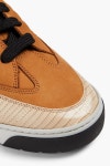 MAISON MARGIELA Mesh, nubuck and lizard-effect leather sneakers | THE OUTNET