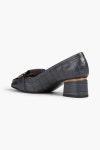 TODS Fringed embellished croc-effect leather pumps | THE OUTNET