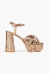 GIANVITO ROSSI Twisted metallic suede platform sandals | Sale up to 70% off | THE OUTNET