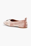 TORY BURCH Eleanor embellished velvet ballet flats | THE OUTNET