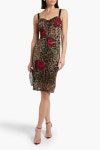 DOLCE & GABBANA Leopard-print cotton and silk-blend tulle dress | THE OUTNET
