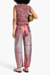 GANNI Metallic high-rise tapered jeans | THE OUTNET