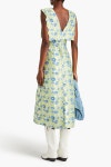 GANNI Scalloped floral-jacquard midi dress | THE OUTNET