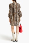 GANNI Leopard-print cotton-poplin mini dress | THE OUTNET