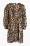 GANNI Leopard-print cotton-poplin mini dress | THE OUTNET