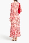 GANNI Ruffled tiger-print georgette maxi dress | THE OUTNET