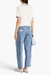 GANNI Striped high-rise tapered jeans | THE OUTNET