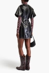 GANNI Faux leather mini shirt dress | THE OUTNET