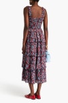 GANNI Printed crepe de chine midi dress | THE OUTNET