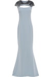 Light blue Cutout velvet-paneled crepe gown | Sale up to 70% off | THE OUTNET | SAFIYAA | THE OUTNET