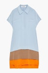 Light blue Hatsu layered color-block silk crepe de chine mini shirt dress | Sale up to 70% off | THE OUTNET | DIANE VON... 