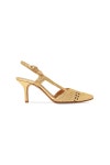 Gold Ebro woven metallic leather slingback pumps | Sale up to 70% off | THE OUTNET | SOULIERS MARTINEZ | THE OUTNET