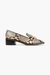 TORY BURCH Embellished snake-effect leather loafers | THE OUTNET