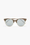 Light brown Round-frame printed acetate and bronze-tone sunglasses | Sale up to 70% off | THE OUTNET | BOTTEGA VENETA | THE OUTNET