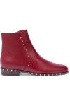 Claret Stud Stitching leather ankle boots | Sale up to 70% off | THE OUTNET | VALENTINO GARAVANI | THE OUTNET