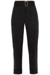 Black Belted linen-blend tapered pants | Sale up to 70% off | THE OUTNET | VINCE. | THE OUTNET