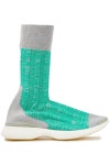 Silver Two-tone mesh and ribbed-knit sneakers | Sale up to 70% off | THE OUTNET | ACNE STUDIOS | THE OUTNET