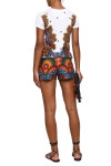 Saffron Printed stretch-cotton shorts | Sale up to 70% off | THE OUTNET | VALENTINO | THE OUTNET