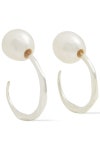 Silver Silver-plated freshwater pearl hoop earrings | Sale up to 70% off | THE OUTNET | CORNELIA WEBB | THE OUTNET