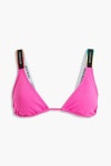CALVIN KLEIN Monogram-trimmed triangle bikini top | THE OUTNET