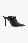 Black Lexx 100 chain-trimmed leather mules | Sale up to 70% off | THE OUTNET | JIMMY CHOO | THE OUTNET