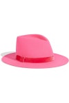 Bright pink Blaine velvet-trimmed neon wool-felt fedora | Sale up to 70% off | THE OUTNET | EUGENIA KIM | THE OUTNET
