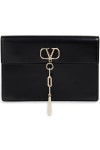 Black VLOGO leather clutch | Sale up to 70% off | THE OUTNET | VALENTINO GARAVANI | THE OUTNET