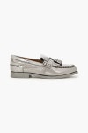 Silver Tassel-trimmed mirrored leather loafers | TODS | THE OUTNET