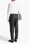 Dark gray Tapered wool and silk-blend pants | ERMENEGILDO ZEGNA | THE OUTNET