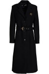 Black Belted wool-blend coat | LOVE MOSCHINO | THE OUTNET