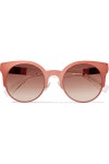 Coral Cat-eye aceate sunglasses | Sale up to 70% off | THE OUTNET | FENDI | THE OUTNET