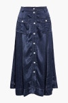 Navy Polka-dot satin midi skirt | Sale up to 70% off | THE OUTNET | GANNI | THE OUTNET